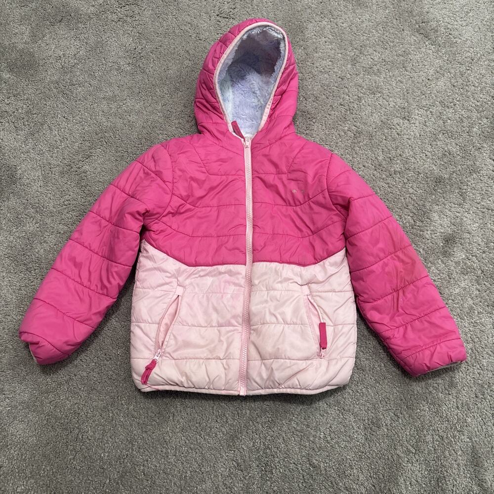 Eddie Bauer Reversible Hooded Jacket S(7/8) Pink Puffer
